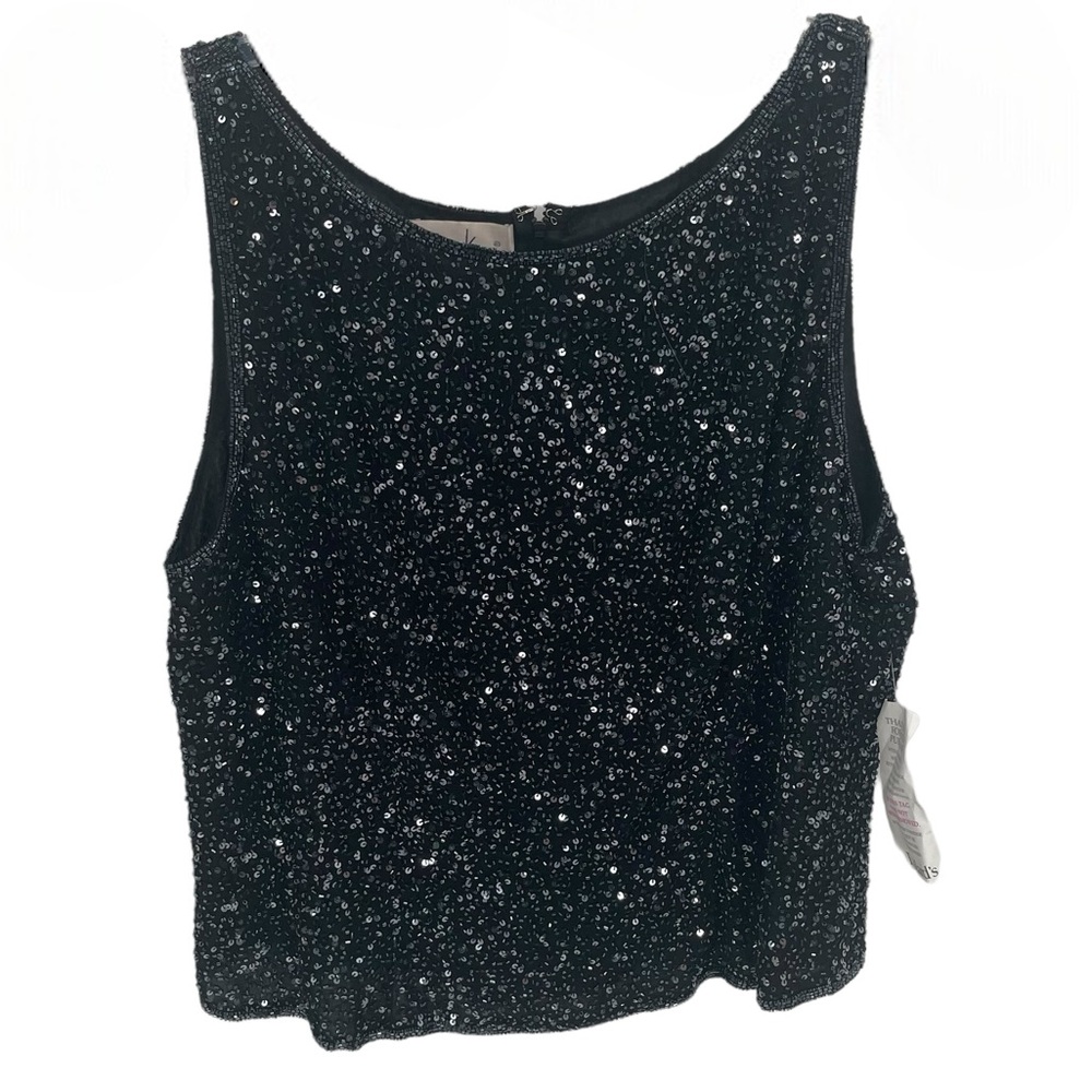 Laurence Kazar Black Sequin Blouse